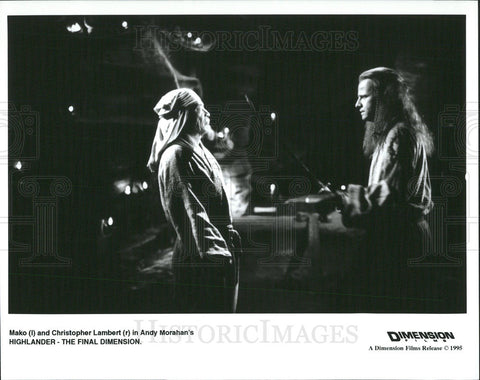 1995 Press Photo Mako and Christopher Lambert "Highlander The Final Dimension" - Historic Images