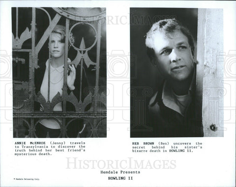 Press Photo Annie McEnroe & Reb Brown Star In "Howling II" - Historic Images