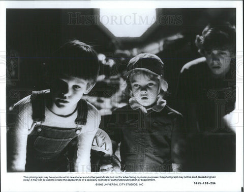 1982 Press Photo Henry Thomas Drew Barrymore Actors E.T. Extra-Terrestrial - Historic Images