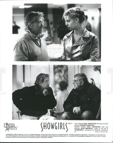 1995 Press Photo Paul Verhoeven Elizabeth Berkley Alan Marshall Showgirls Movie - Historic Images