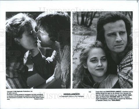 1986 Press Photo Christopher Lambert &Roxanne Hart,Beatie Edney  in "Highlander" - Historic Images