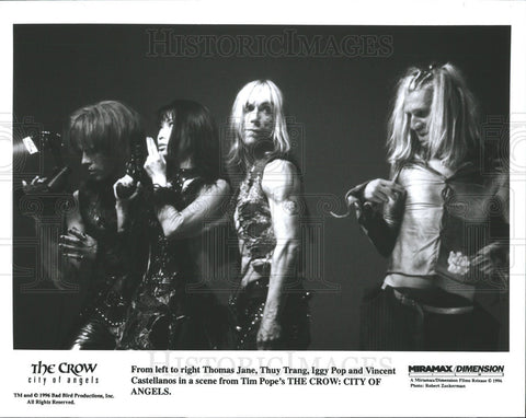 1996 Press Photo Thomas Jane, Thuy Tran, Iggy Pop, Vincent Castellanos of The Crow - Historic Images