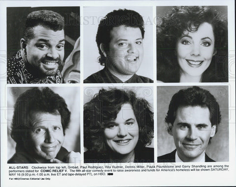 Press Photo of All stars in "Comic Relief V."Comedy Event on HBO. - Historic Images