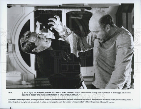 1989 Press Photo Richard Crenna, Hector Elizondo, Leviathan - Historic Images