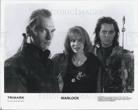 Press Photo Lori Singer,Julian Sands and Richard Grant in the movie Warlock - Historic Images