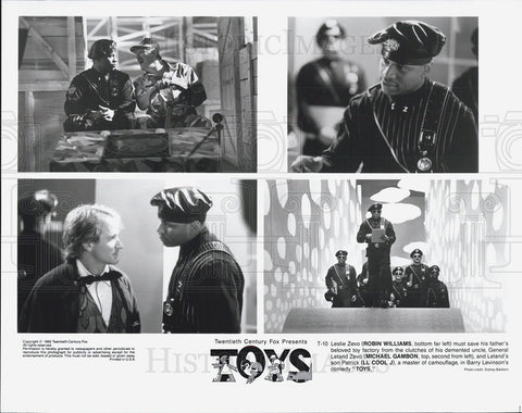 1992 Press Photo Robin Williams, Michael Gambon, LL Cool J, in "Toys" - Historic Images