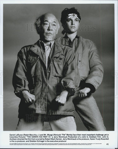 1989 Press Photo Ralph Macchio And Noriyuki Pat Morita The Karate Kid Part III - Historic Images