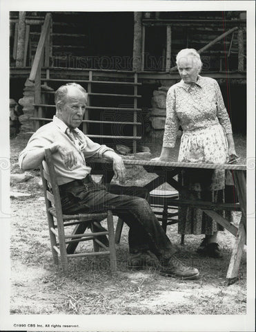 1990 Press Photo Hume Cronyn Jessica Tandy Actors Firefox - Historic Images