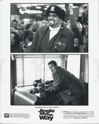 1996 Press Photo Sinbad, Arnold Schwarzenegger, Jingle All the Way - Historic Images