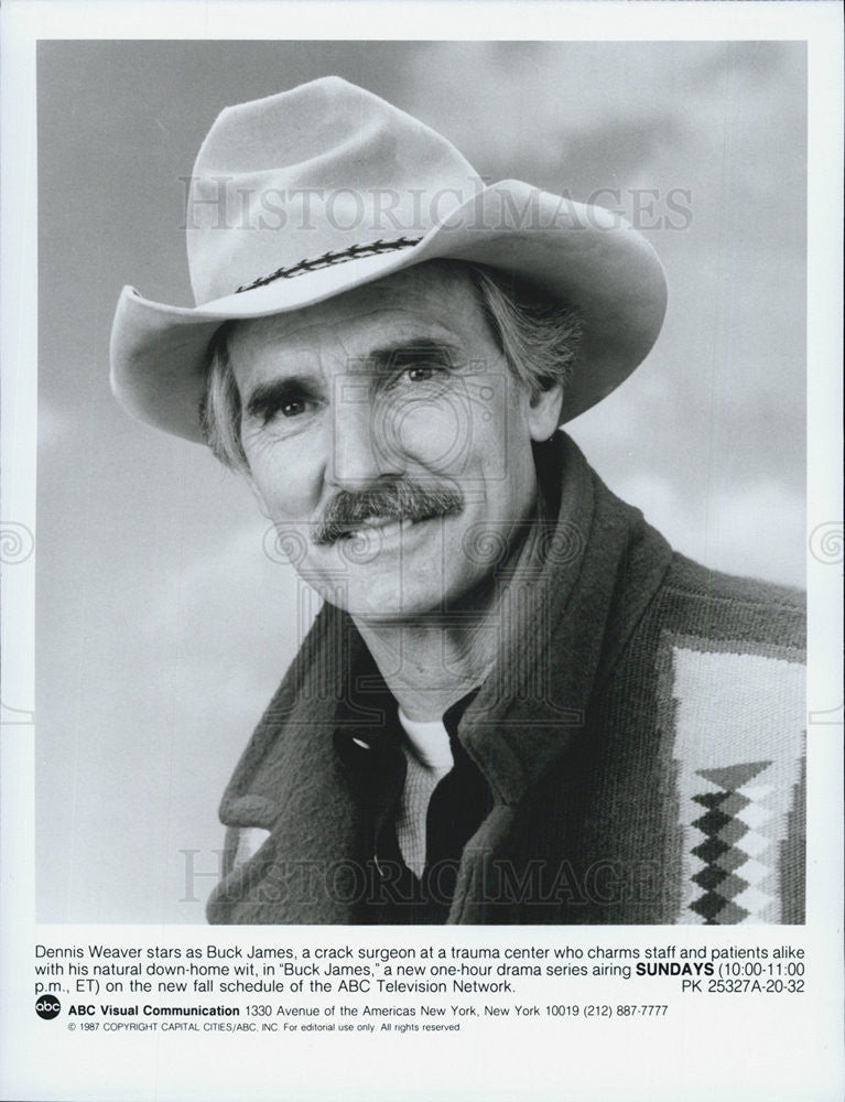 Dennis Weaver Buck James Drama Television Series Show 1987 vintage ...