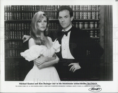 1989 Press Photo Michael Keaton, Kim Basinger "Batman" - Historic Images