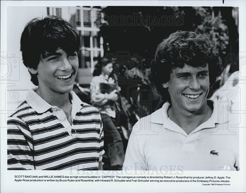 1982 Press Photo Willie Ames & Scott Baio in "Zapped" - Historic Images
