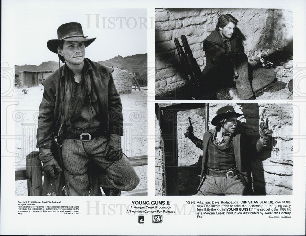 Christian Slater In Young Guns 2 1990 Vintage Promo Photo Print Historic Images