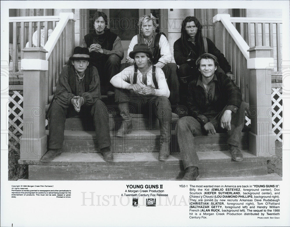 Cast Of Young Guns 2 1990 Vintage Promo Photo Print Historic Images