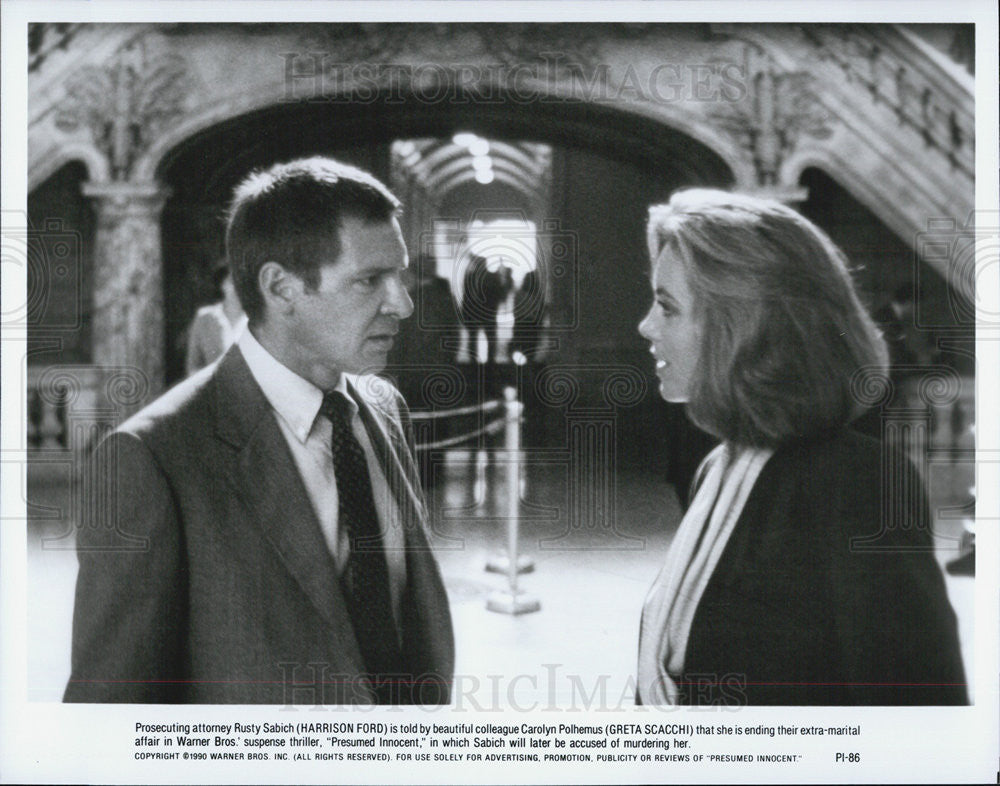 Harrison Ford Greta Scacchi In Presumed Innocent 1990 Vintage Promo Photo Print Historic Images