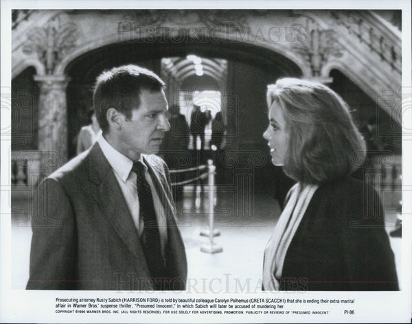 Harrison Ford, Greta Scacchi in Presumed Innocent 1990 vintage promo ...