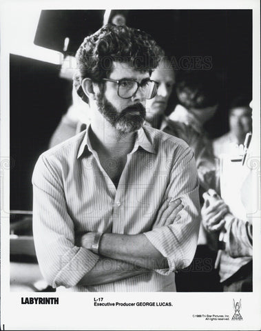 1986 Press Photo Labyrinth Executive Producer George Lucas - Historic Images
