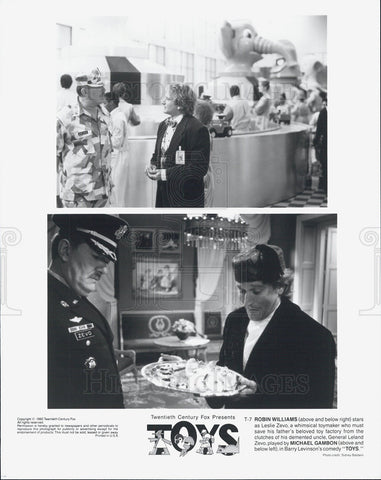 1992 Press Photo Robin Williams, Michael Gambon, Toys - Historic Images