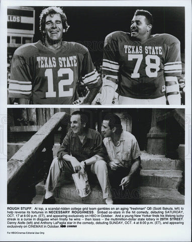 1991 Press Photo Film Necessary Roughness Scott Bakula Sinbad - Historic Images