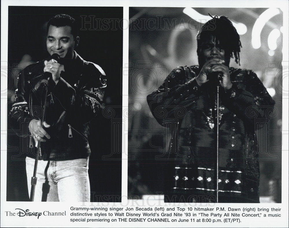 Press Photo Jon Secada And P.M. Dawn Sing At Walt Disney World's Grad Nite  '93