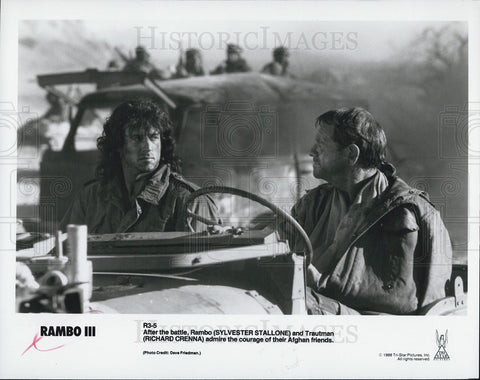 1988 Press Photo Sylvester Stallone & Richard Crenna in a scene from Rambo III - Historic Images