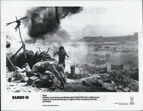 1988 Press Photo Sylvester Stallone in a scene from Rambo III - Historic Images