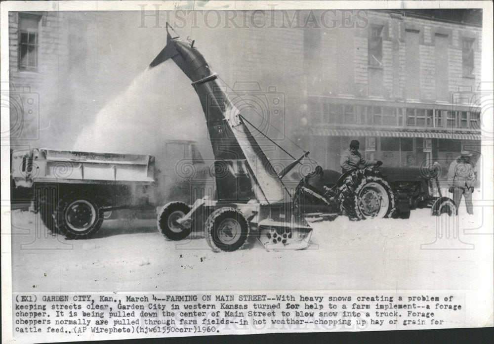 1960 Press Photo Snow Chopper Garden City Kansas Historic Images