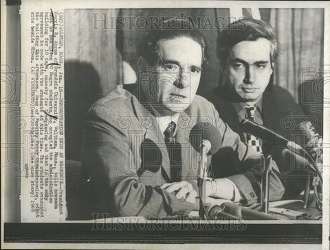 1969 Press Photo Morris Abra Brandies University President Negro student newsmen - Historic Images