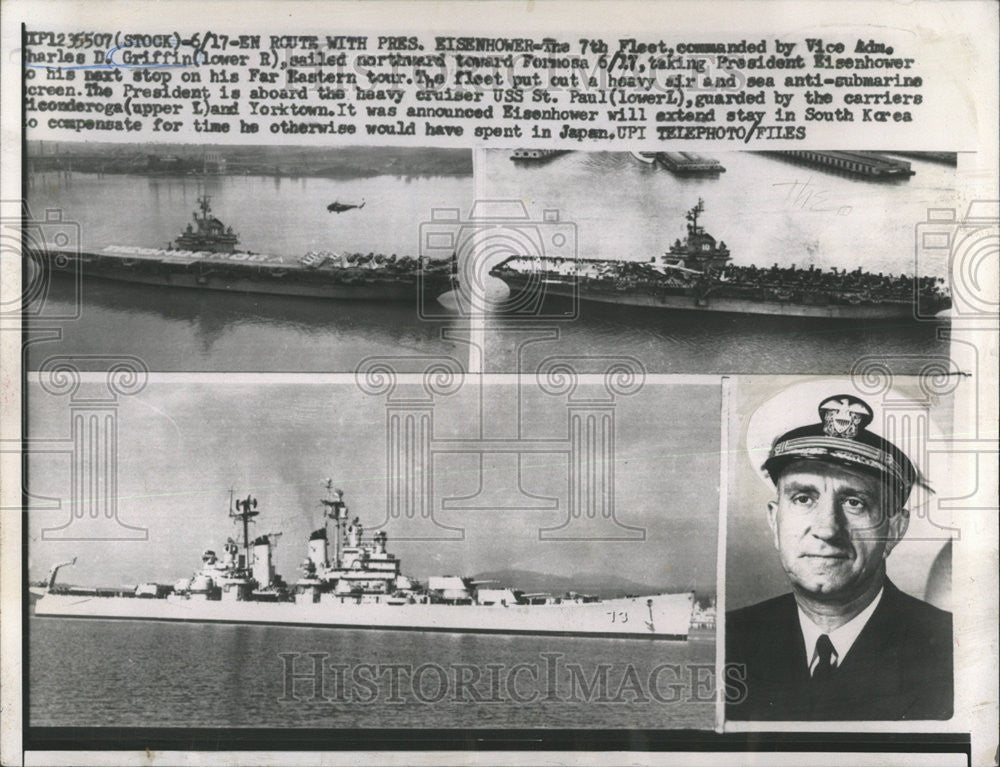 1961 Press Photo Charles Griffin Sail Formosa Eisenhower Submarine Kor ...