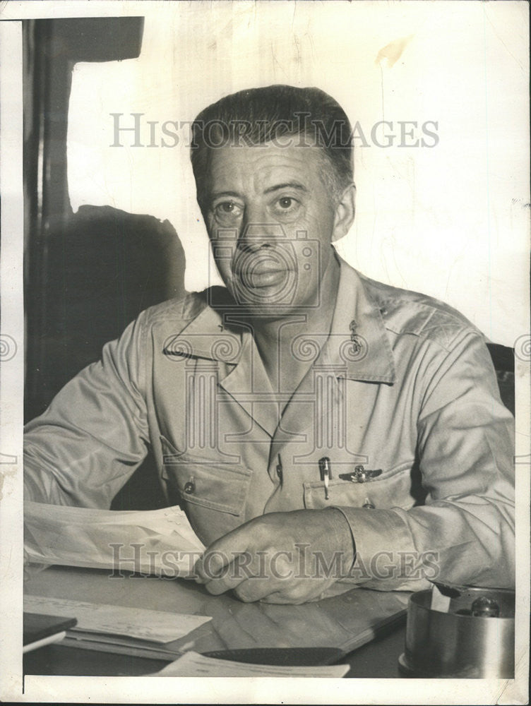 1943 Press Photo Gen Lieut George Kenny N New Guinea After Rabaul