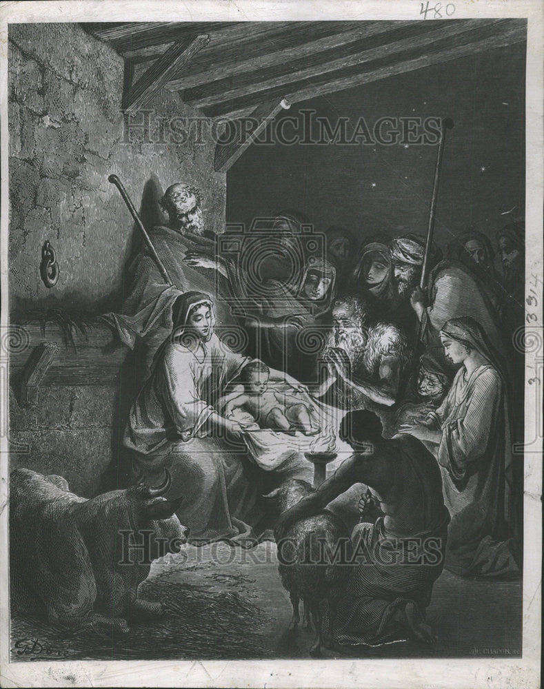 1946 Press Photo THE NATIVITY ART PAUL GUSTAVE DORE