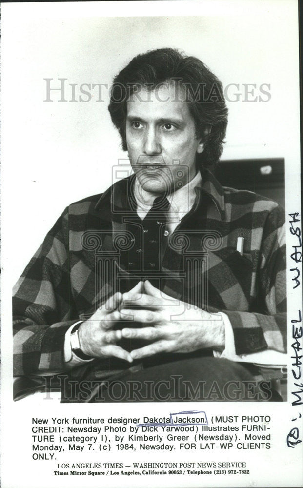 1984 Press Photo New York Furniture Designer Dakota Jackson