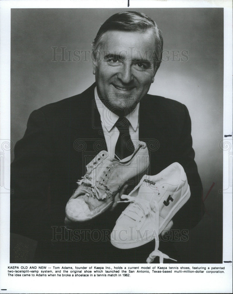 1986 Press Photo Tom Adam owner and founder of the Kaepa shoe company -  Historic Images