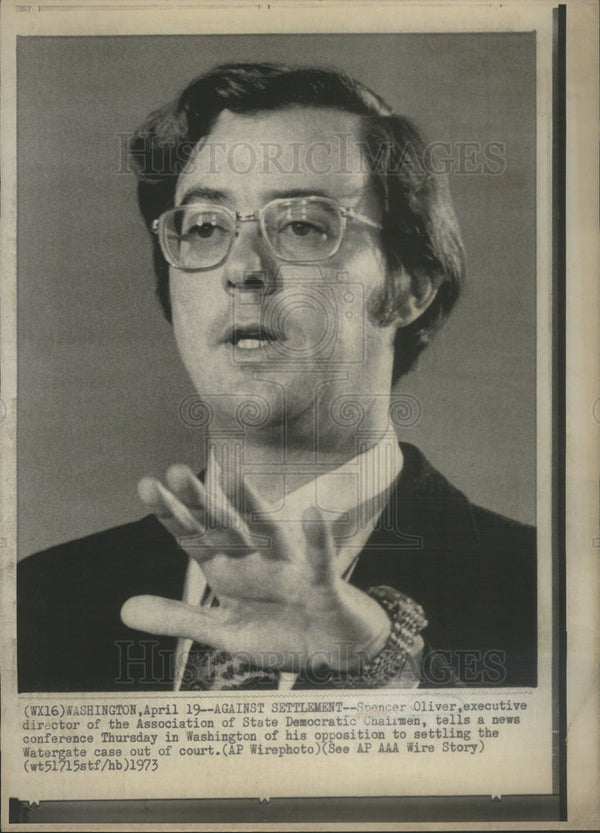 1973 Spencer Oliver Democratic Party Chairman - Historic Images