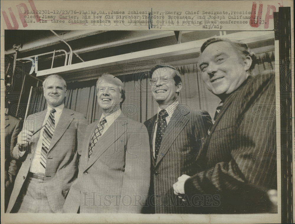 1976 press photo president-elect jimmy carter names three new