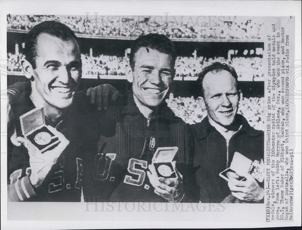Gentleman Håndbog kan ikke se 1956 Press Photo 100 M Sprint Medalists Bobby Morrow, Thane Baker & He -  Historic Images