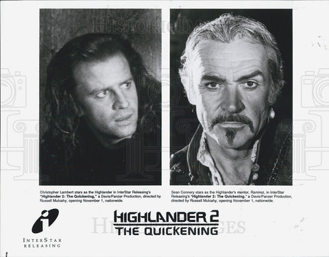 1991 Press Photo Christopher Lambert Sean Connery Actors Highlander 2 Quickening - Historic Images