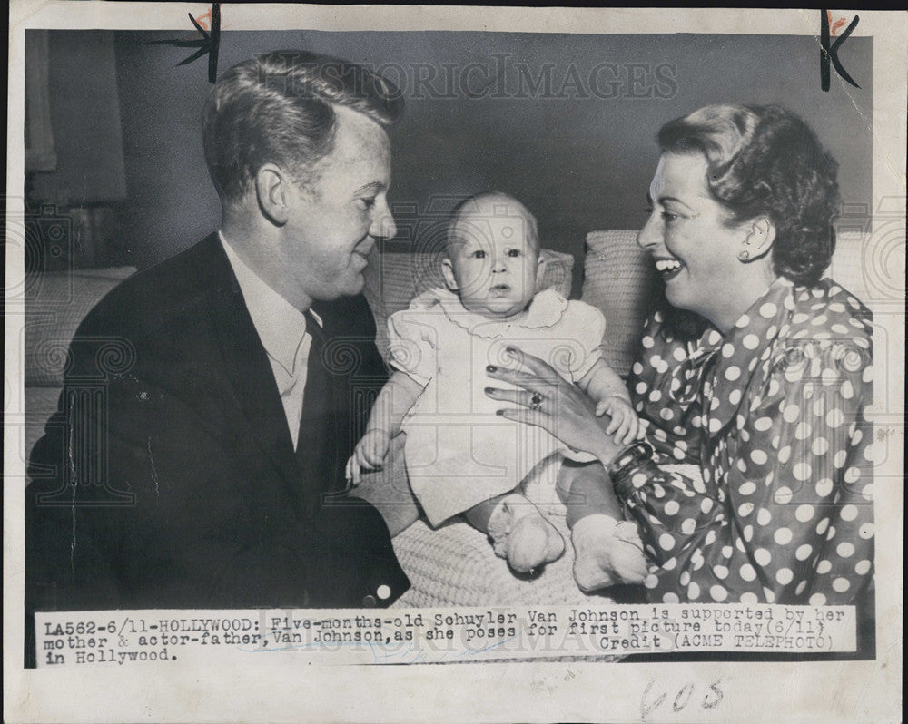 Actor Van Johnson his wife and daughter 1948 Vintage Press Photo Print ...