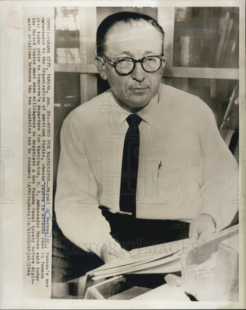 Ambassador Miguel J Moreno 1964 Vintage Press Photo Print Historic Images