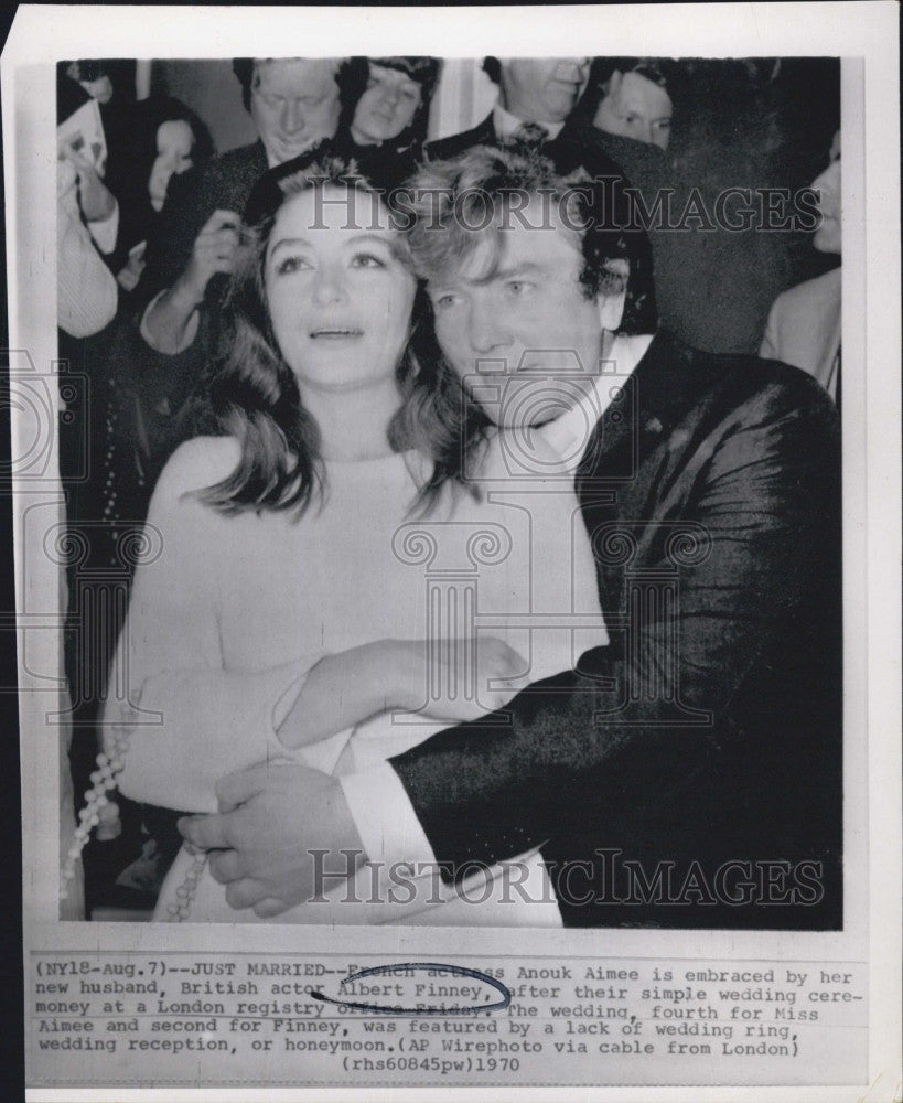 Actress Anouk Aimee Husband Albert Finney 1970 Vintage Press Photo Print Historic Images