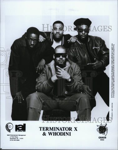 1994 Press Photo Band "Terminator X & Whodini" on Chaos label - Historic Images