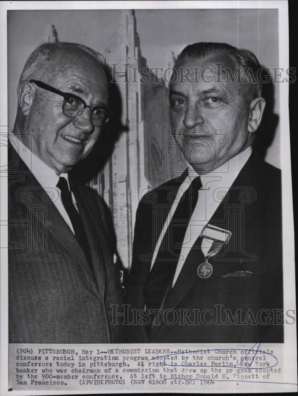 Charles Parlin & Bishop Donald Tippett 1964 Vintage Press Photo Print ...