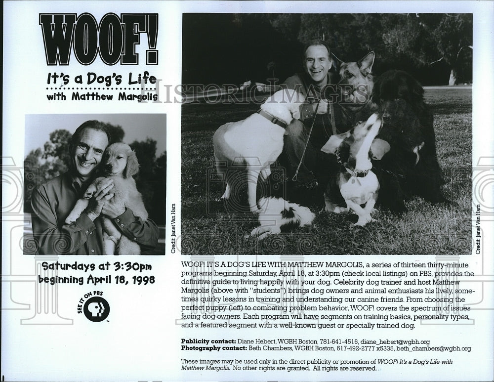 1998 Press Photo Matthew Margolis host of the TV series 'Woof It's a D ...