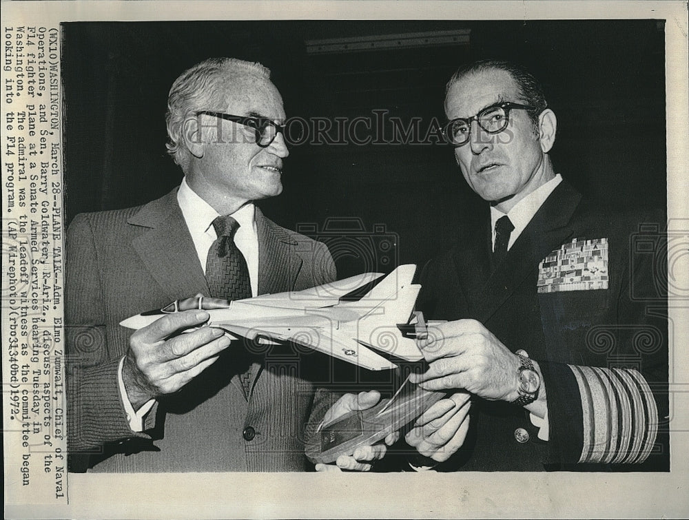 1972 Press Photo Adm Elmo R Zumwalt Jr & Sen Barry Goldwater - Historic ...