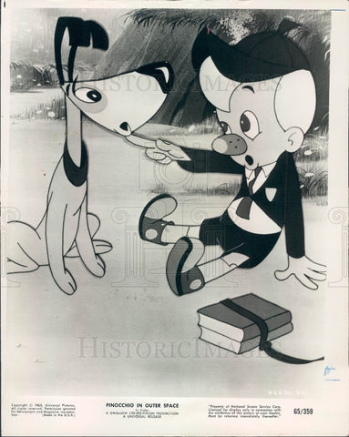 1965 Universal Pictures Animated Pinocchio in Outer Space Press Photo - Historic Images