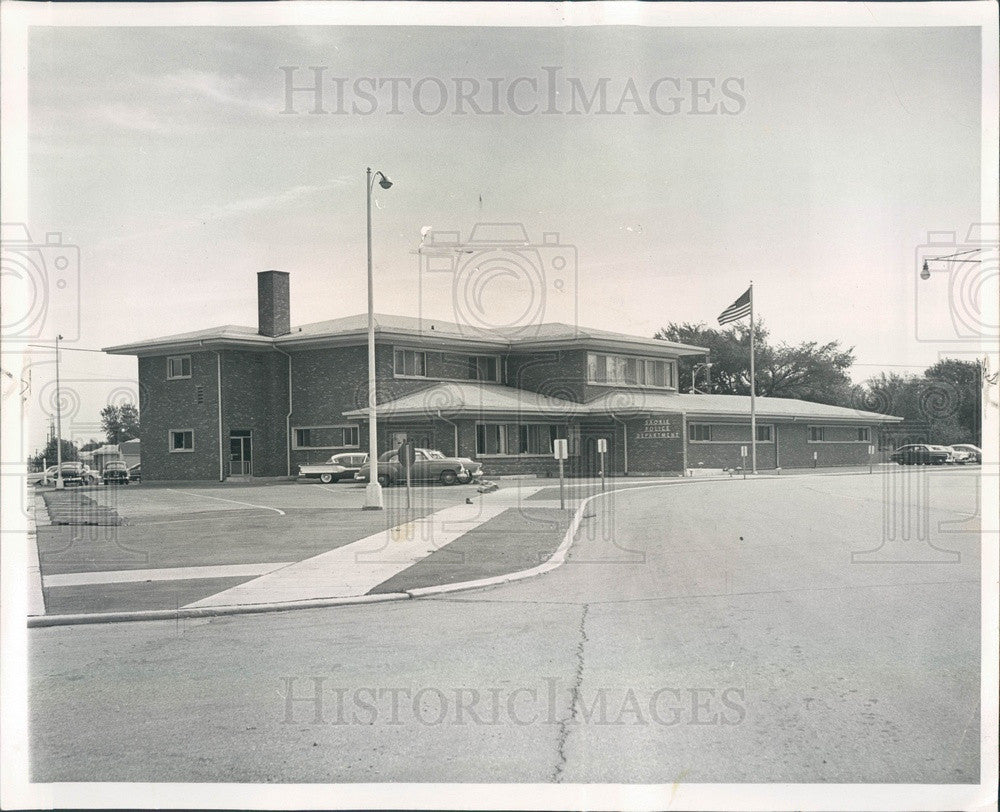 1958 Skokie, Illinois Police Station Press Photo