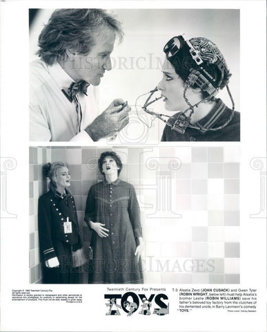 1992 Hollywood Actor Joan Cusack/Robin Wright/Robin Williams in Toys Press Photo - Historic Images