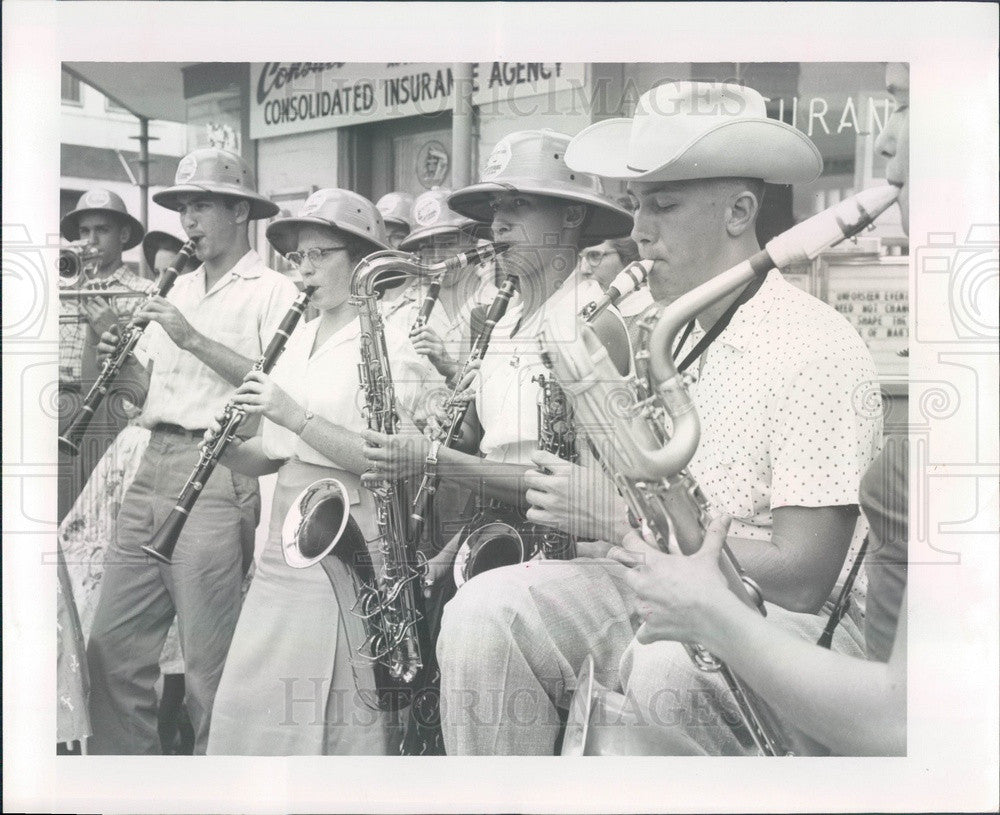 1956 St Petersburg, Florida Funtime, SPHS Band Members Press Photo