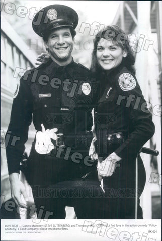 1984 Actors Steve Guttenberg & Kim Cattrall in Police Academy Press Photo ady127 - Historic Images