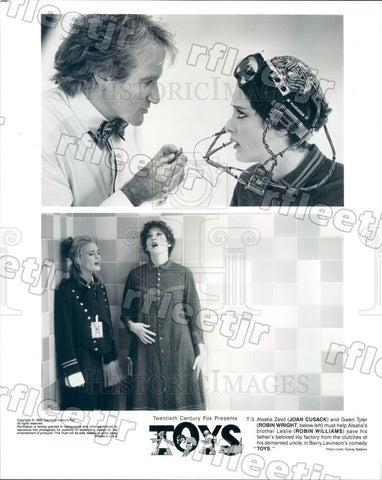 1992 Actors Robin Williams, Joan Cusack, Robin Wright in Toys Press Photo adz53 - Historic Images